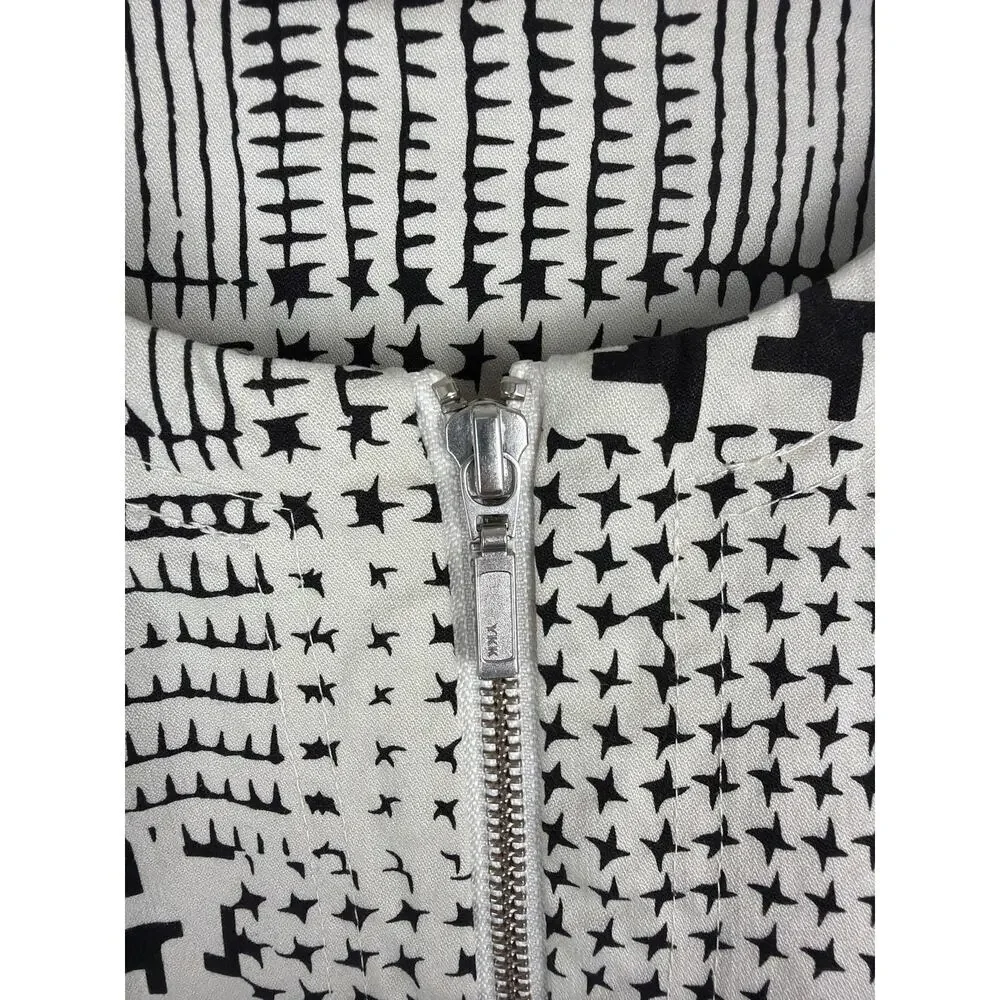 CAbi #931 Coupe Bomber Jacket Ivory Houndstooth Short Sleeve Full Zip‎ XL